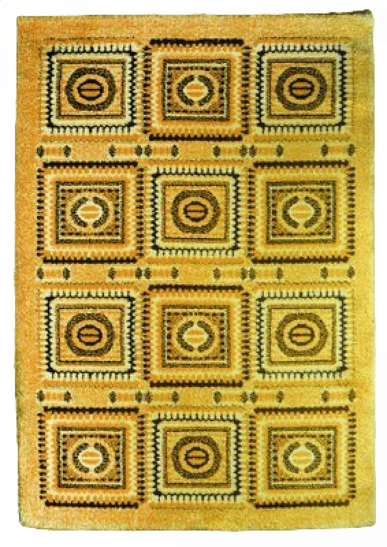 Tappeto giallo in lana, anni '70 5