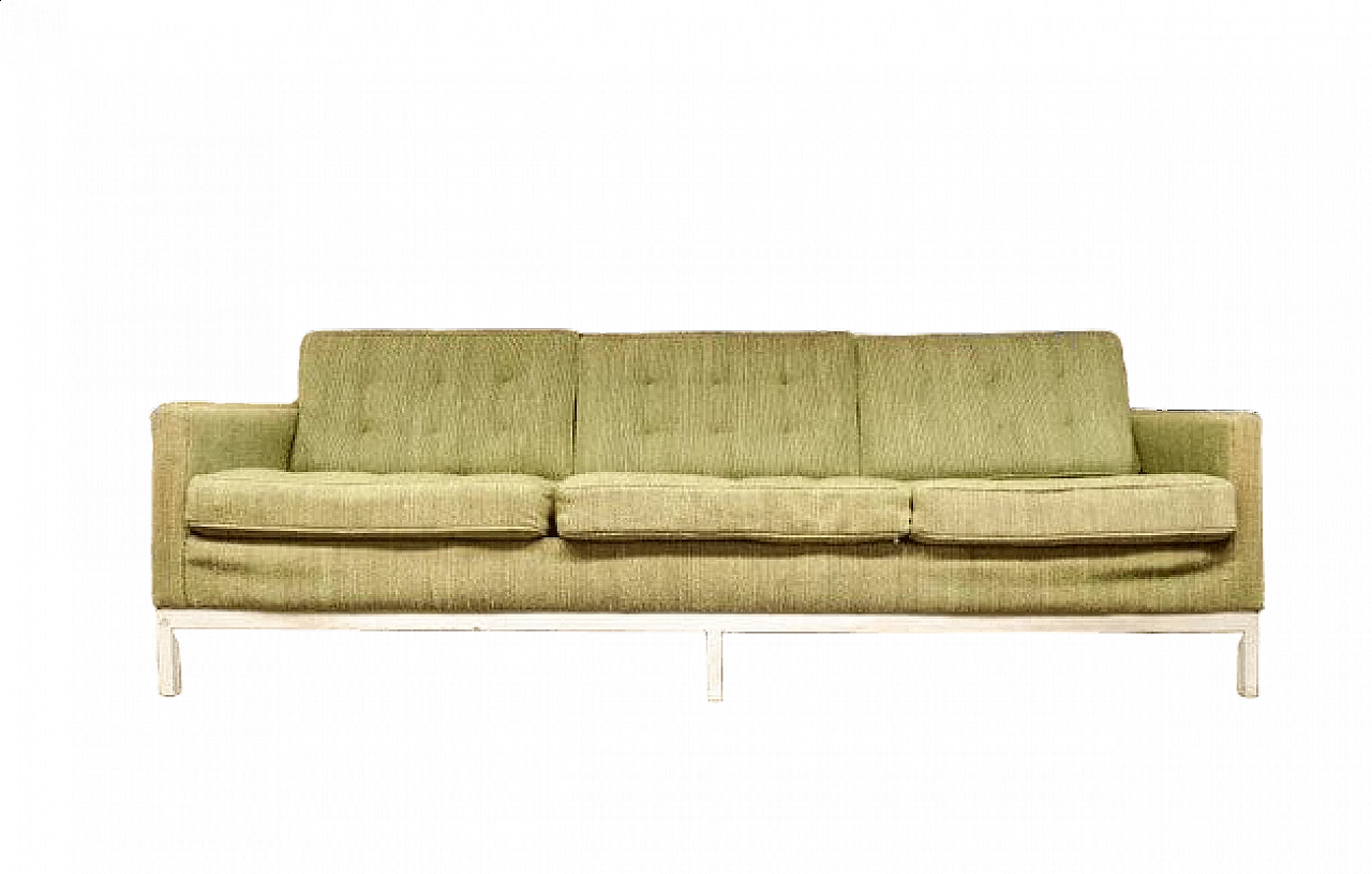 Divano con tessuto verde di Florence Knoll Bassett per Knoll Inc., 1954 8