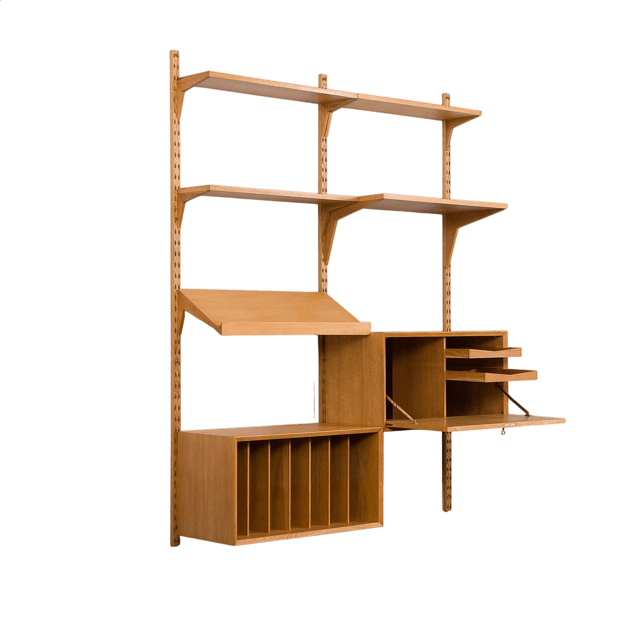 Two-bay oak bookcase by Poul Cadovius for Cado, 1960s 23