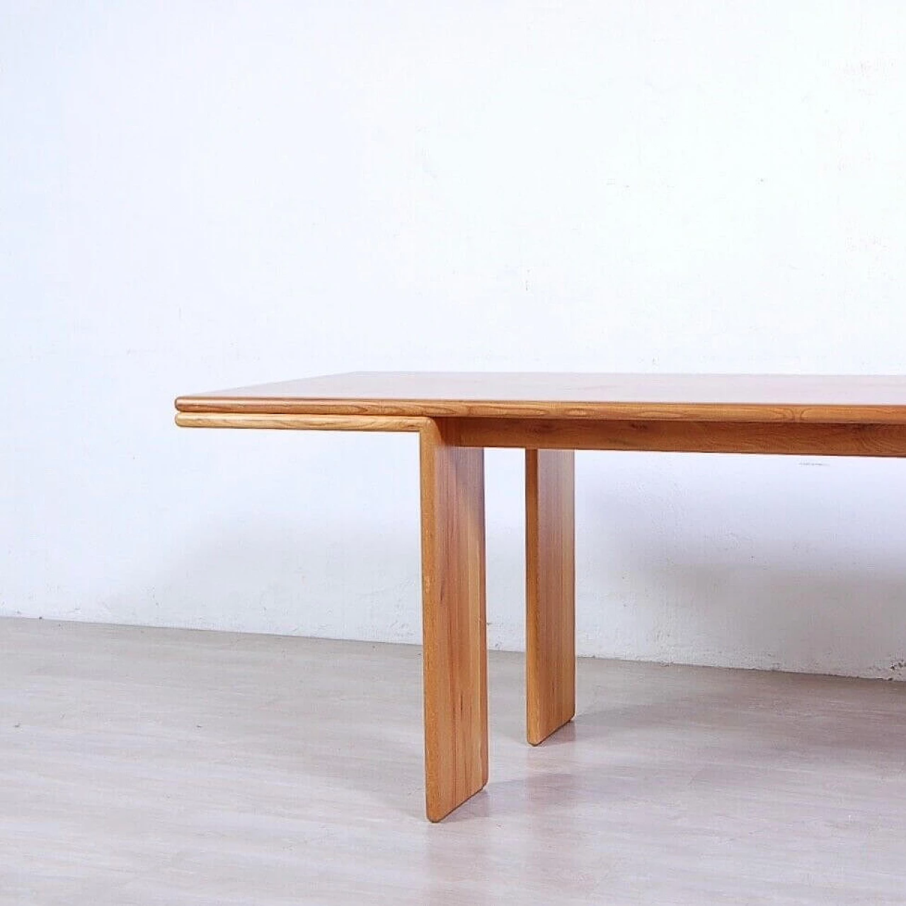 Solid wood table attributed to Mario Marenco, 1980s 2