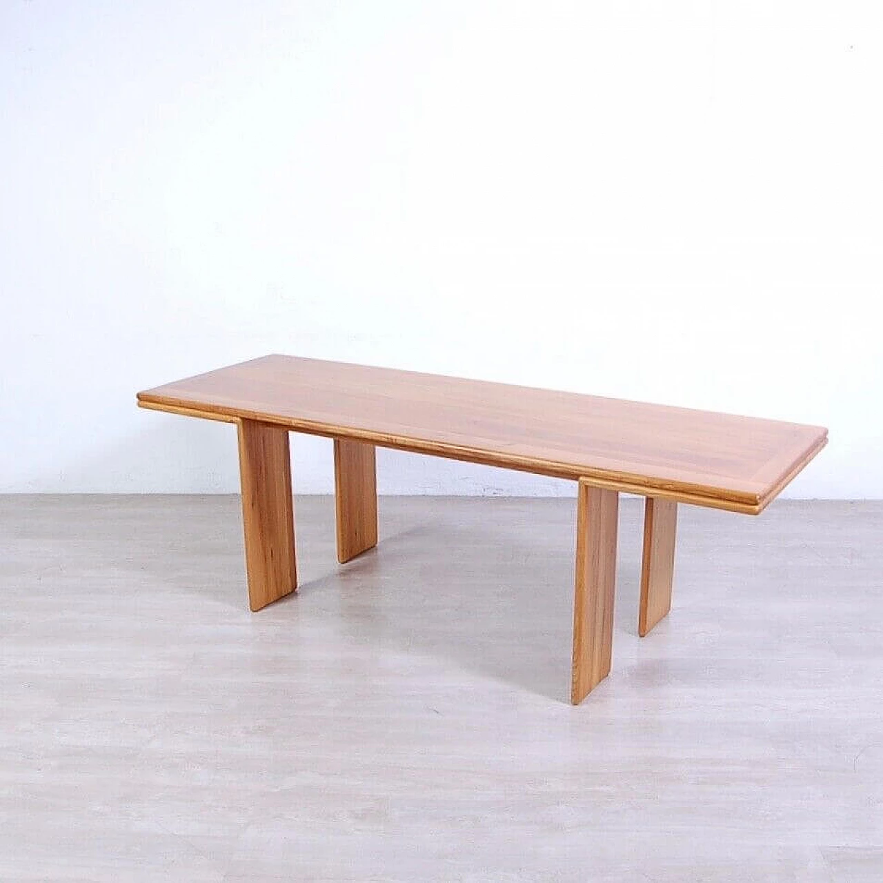 Solid wood table attributed to Mario Marenco, 1980s 4