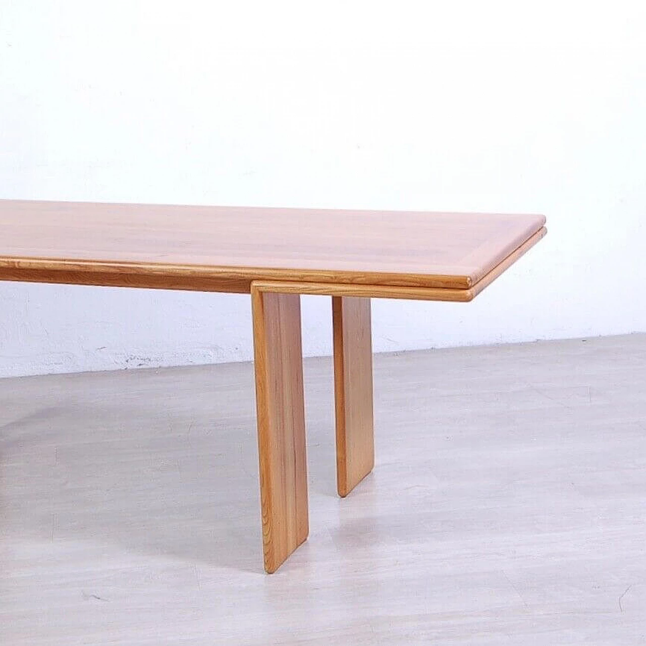 Solid wood table attributed to Mario Marenco, 1980s 5