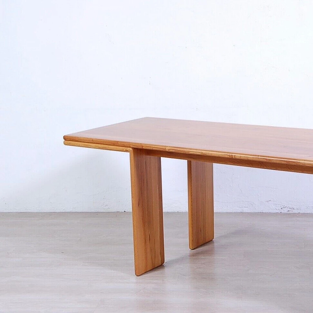 Solid wood table attributed to Mario Marenco, 1980s 6