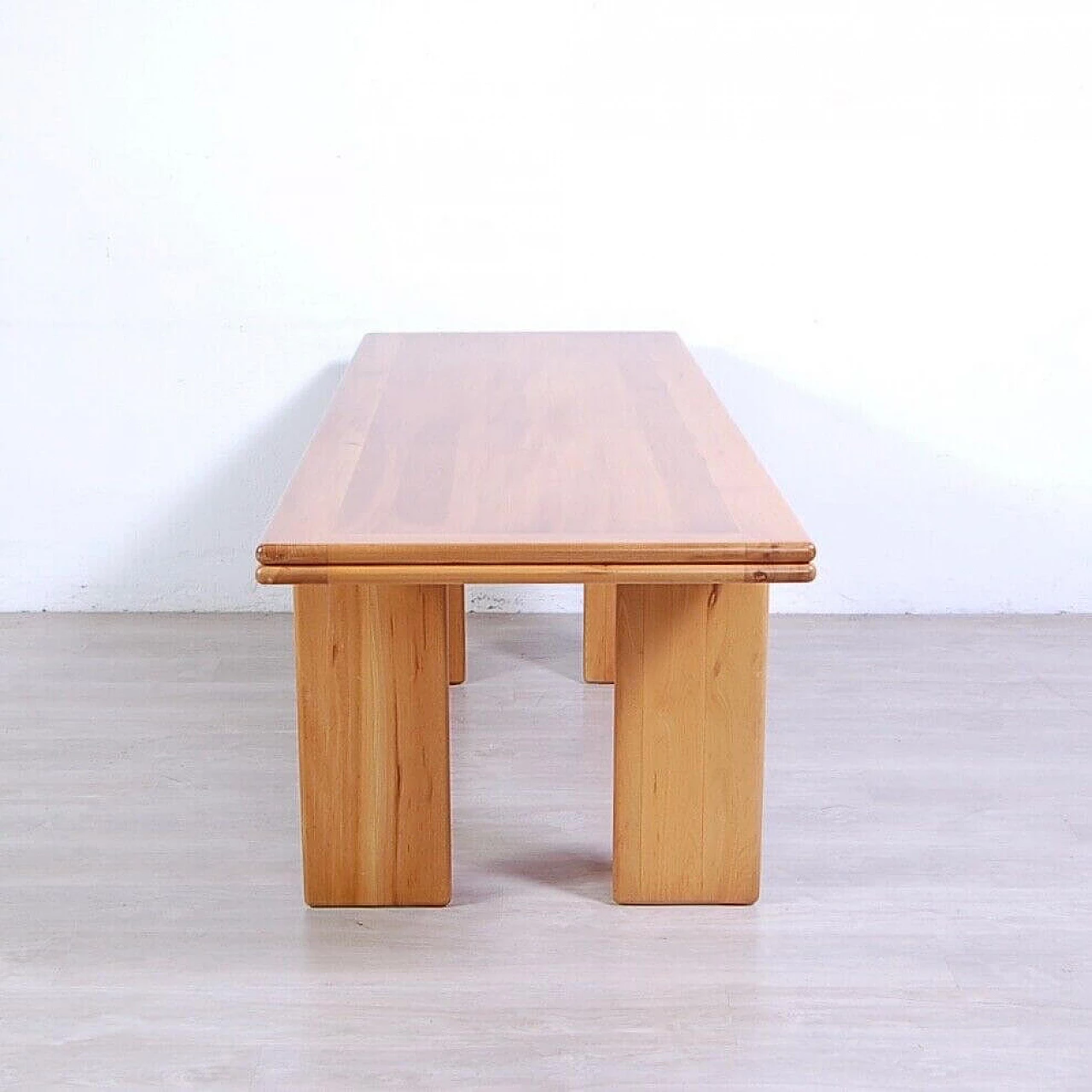 Solid wood table attributed to Mario Marenco, 1980s 8