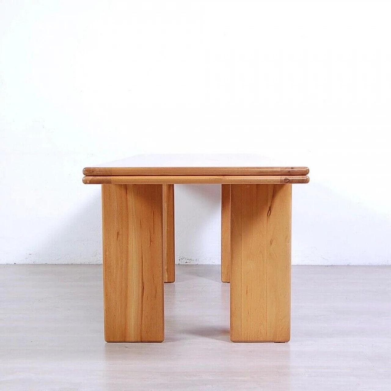 Solid wood table attributed to Mario Marenco, 1980s 9