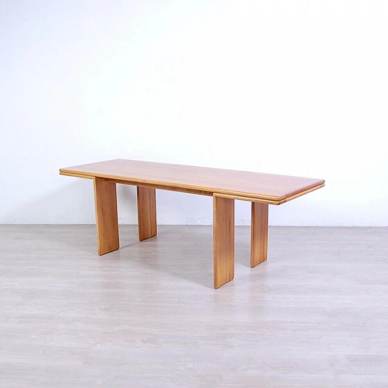 Solid wood table attributed to Mario Marenco, 1980s 14