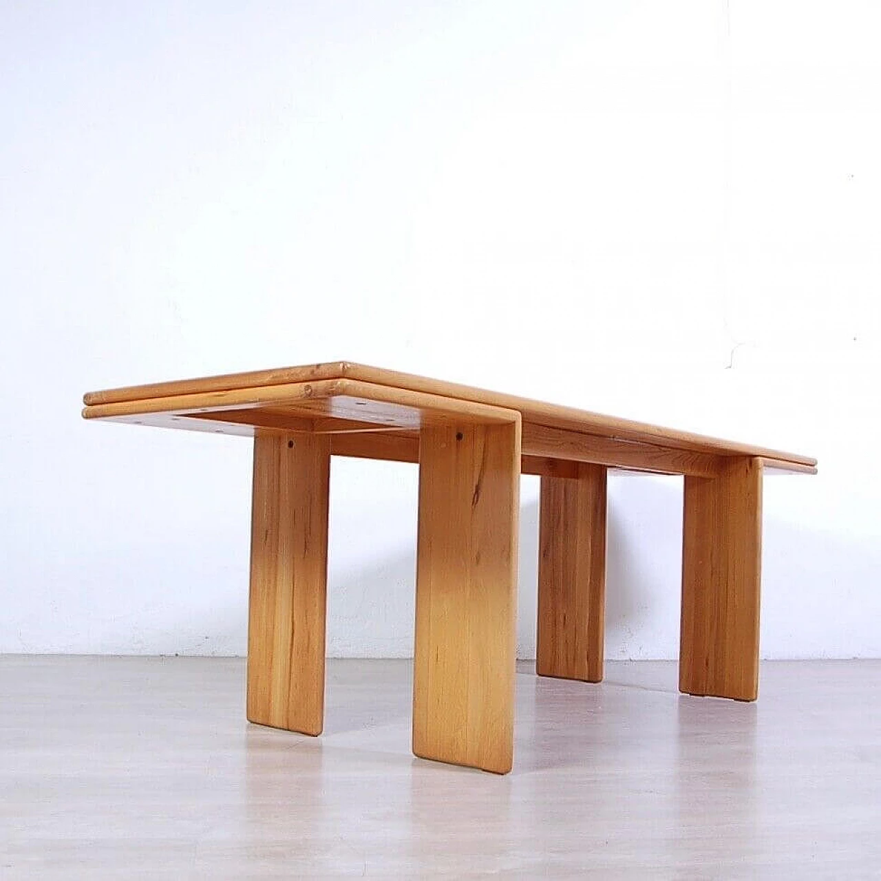 Solid wood table attributed to Mario Marenco, 1980s 15