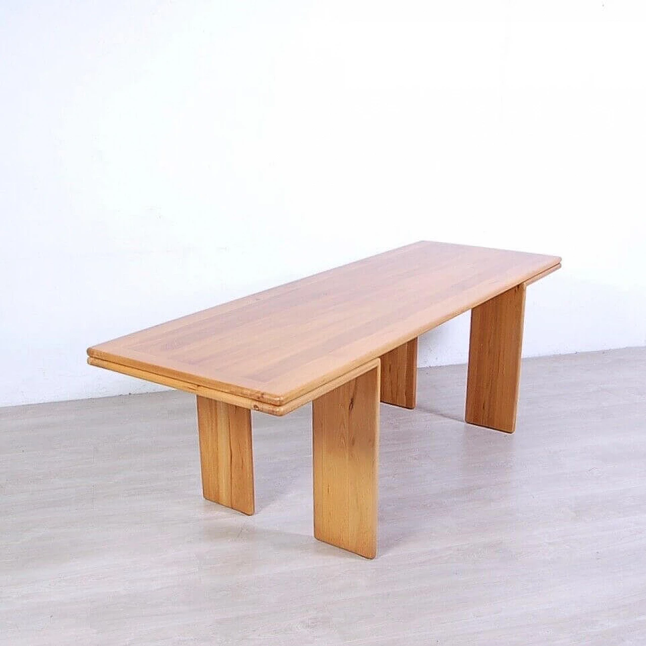 Solid wood table attributed to Mario Marenco, 1980s 16