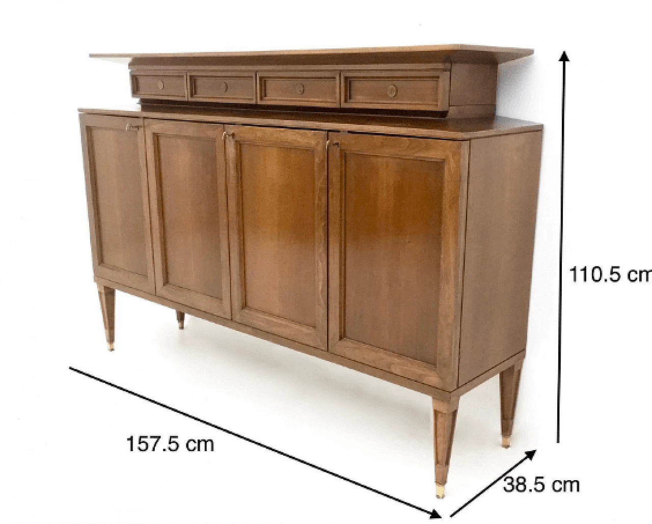 Credenza in noce nello stile di Paolo Buffa, anni '50 5