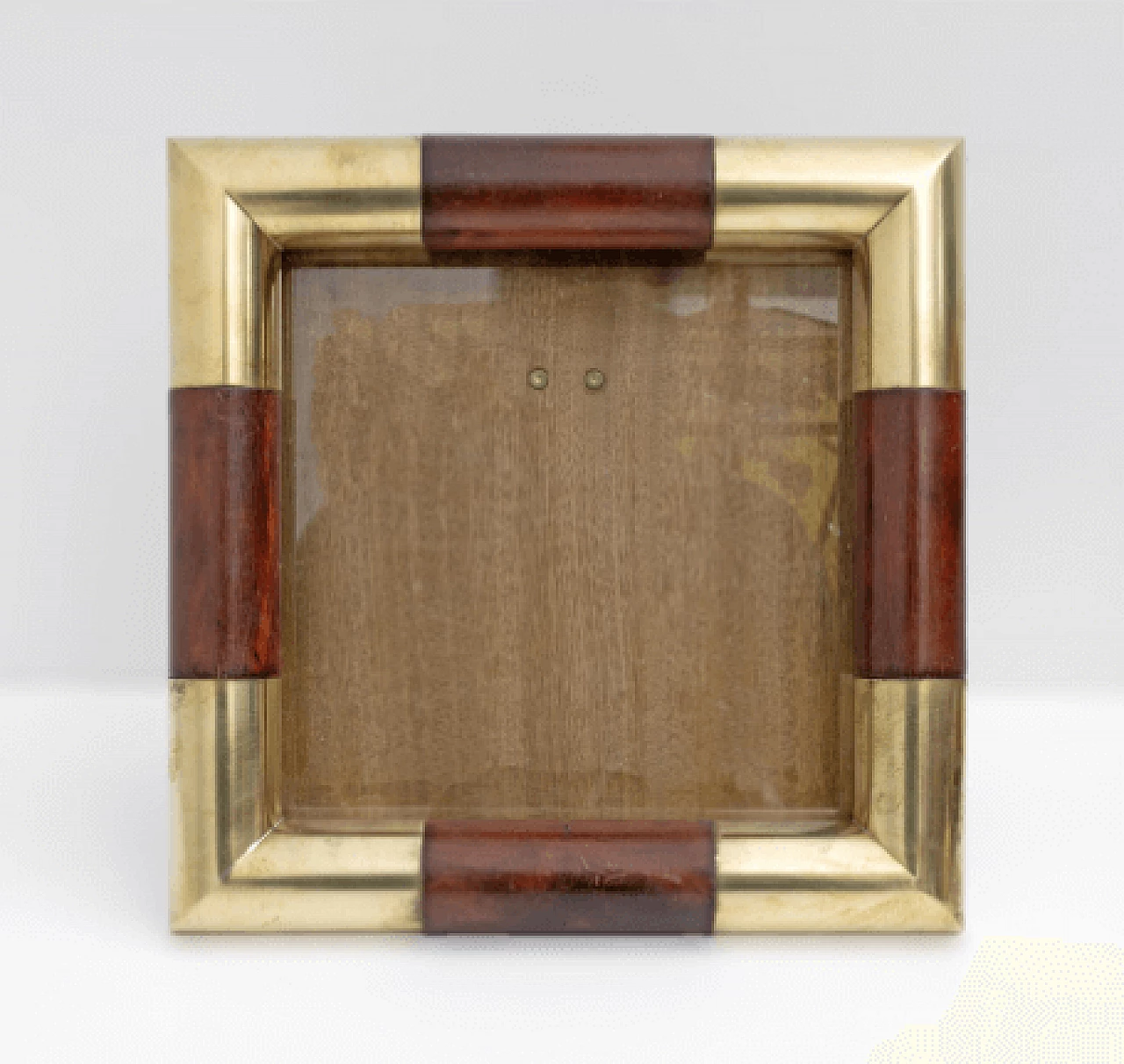 Brass and wood photo frame in the style of Tommaso Barbi, 1970s 2