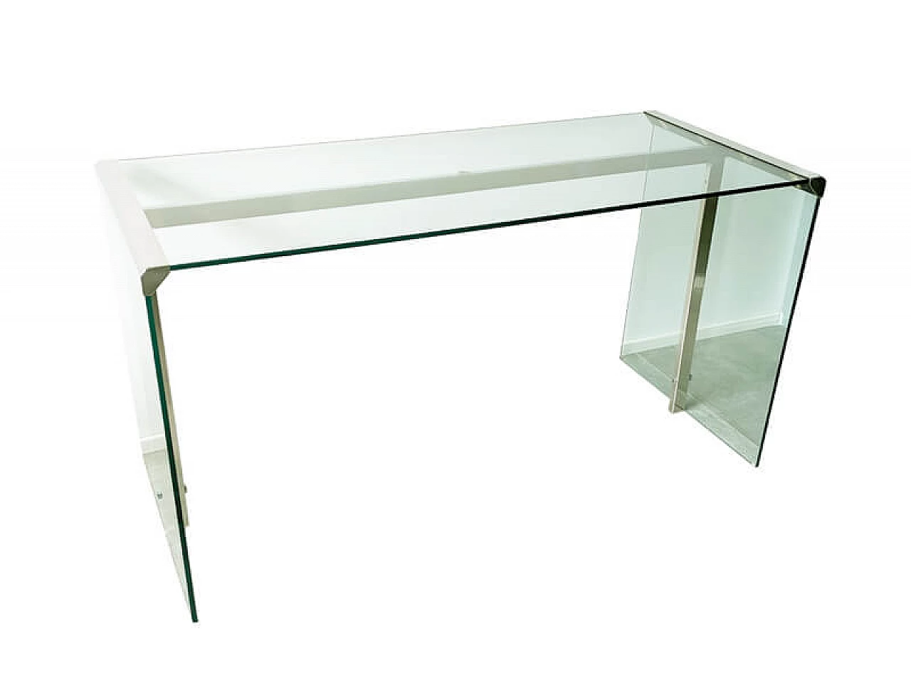 Glass, painted wood and chrome-plated metal desk by Gallotti and Radice, 1990s 19