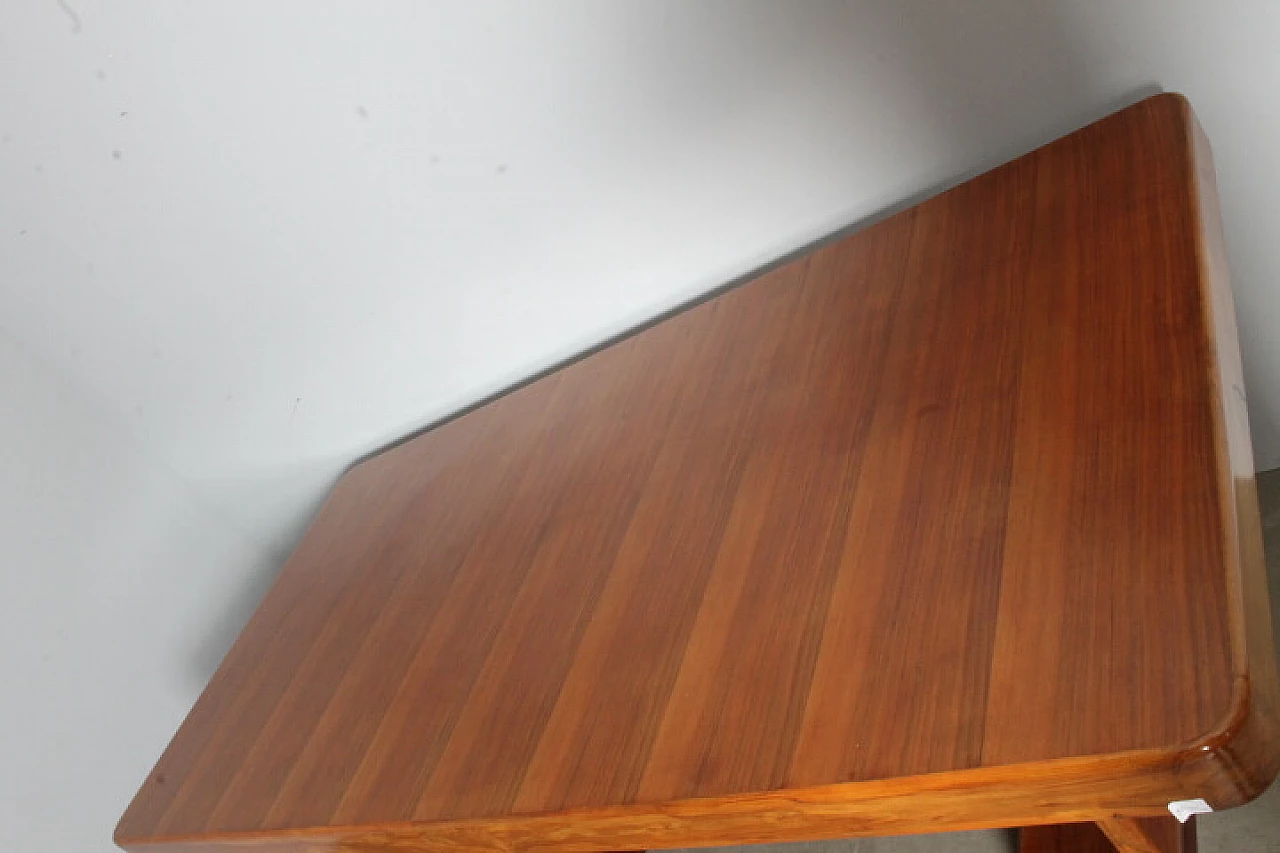 6 Art Deco walnut chairs and table, 1940s 5