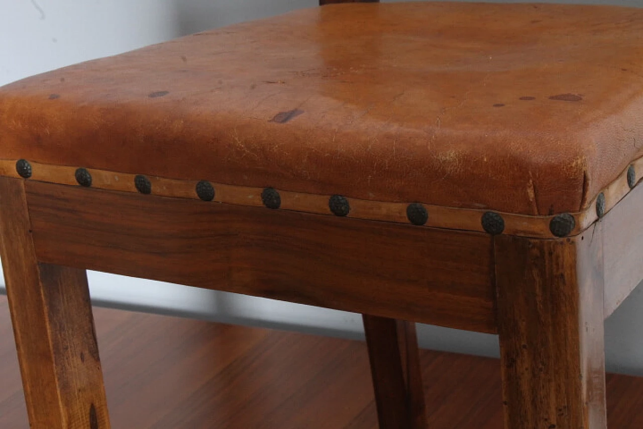 6 Art Deco walnut chairs and table, 1940s 12