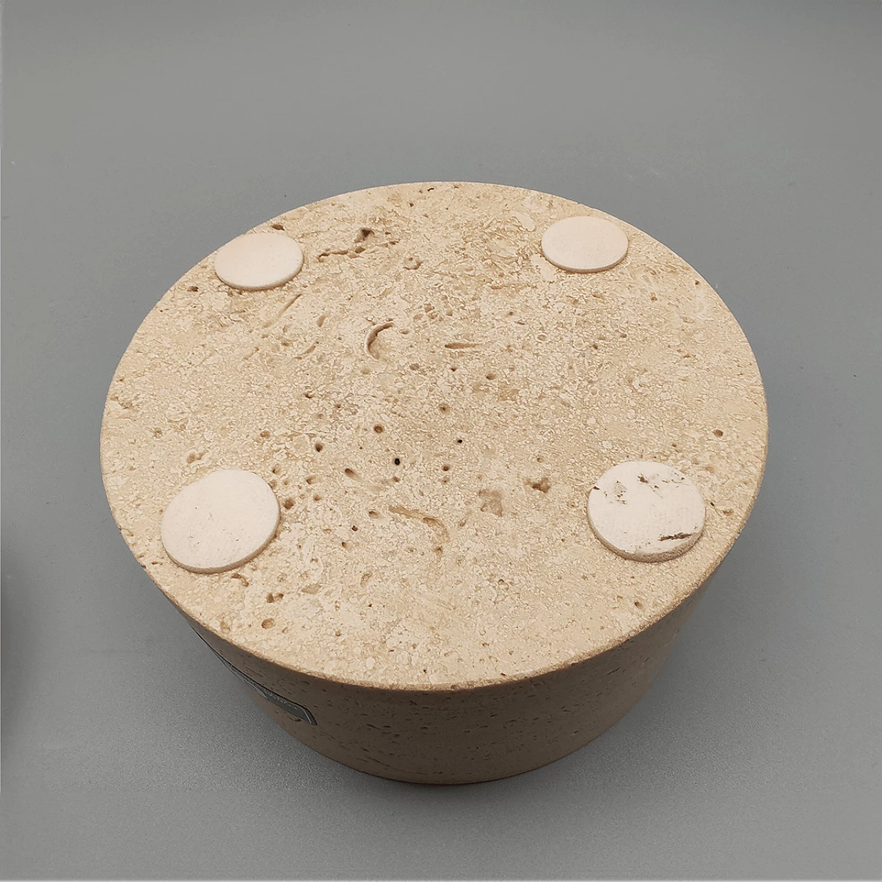 Round travertine box by Cerri Nestore, 1970s 6