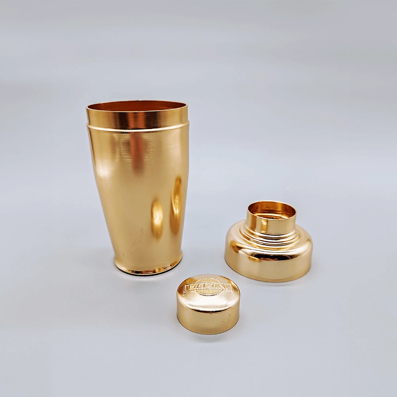 Martini cocktail shaker in gold colour, 1960s 5