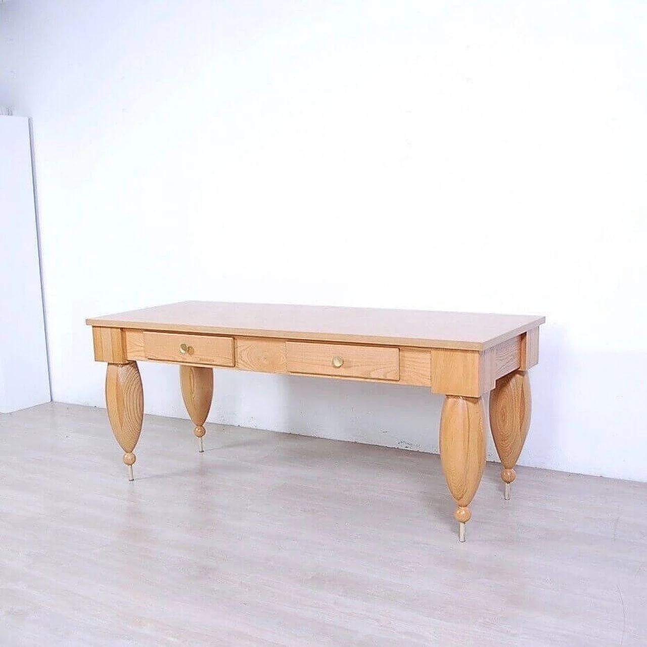 Large solid wood table, 1980s 2