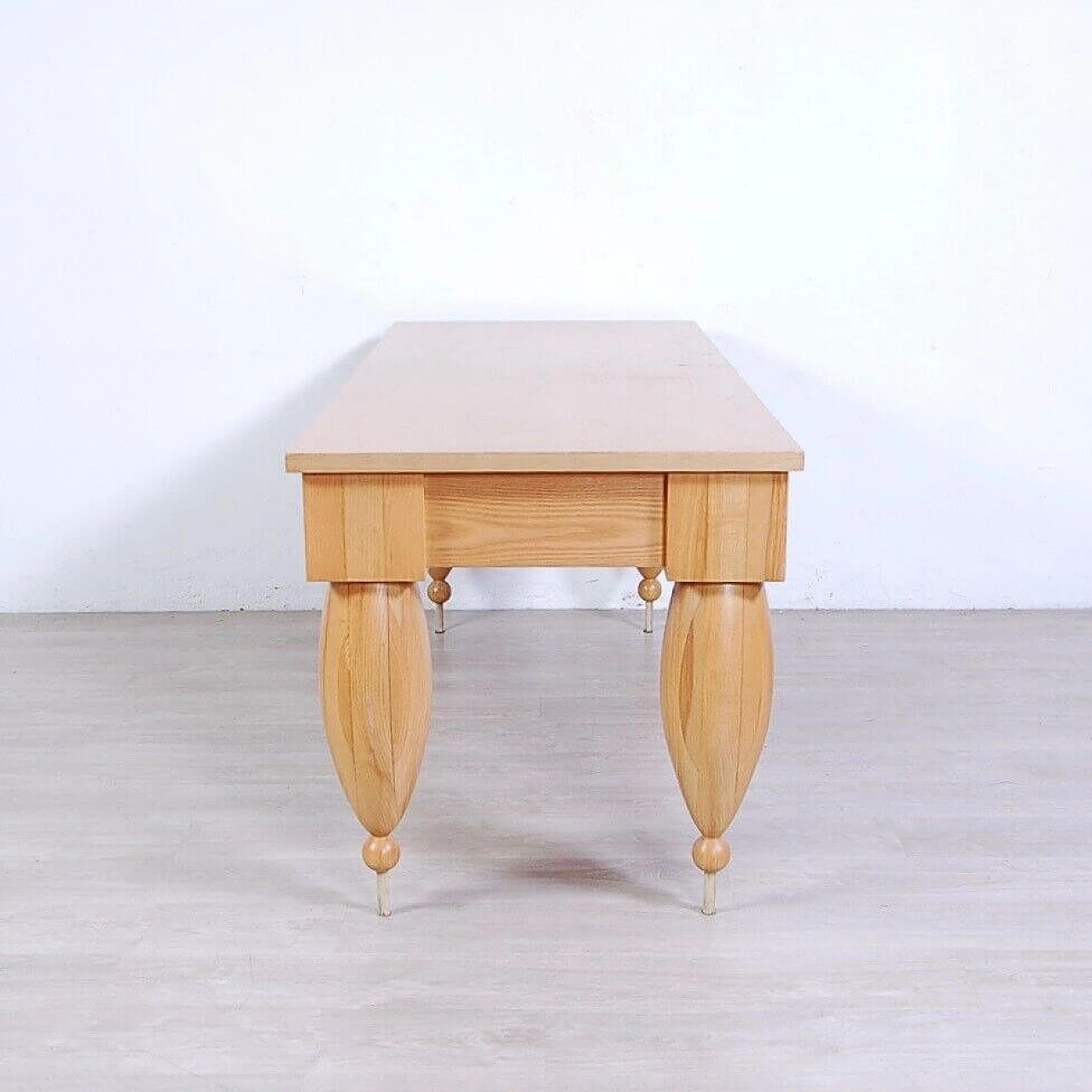 Large solid wood table, 1980s 8