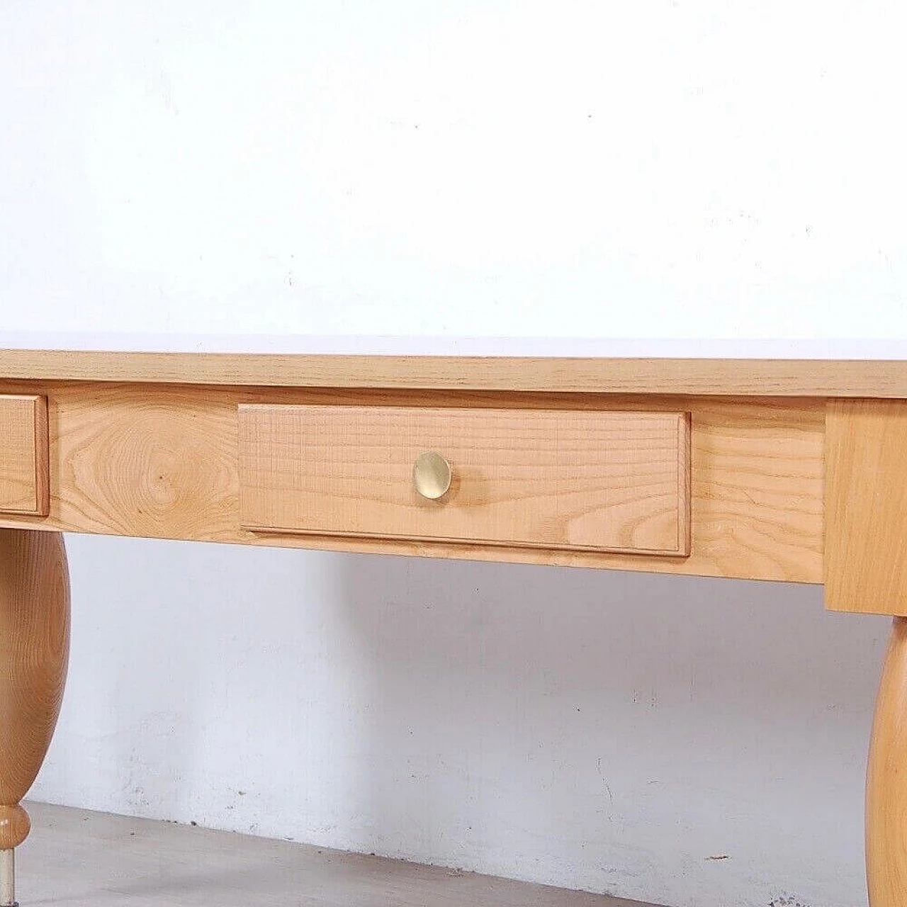 Large solid wood table, 1980s 10