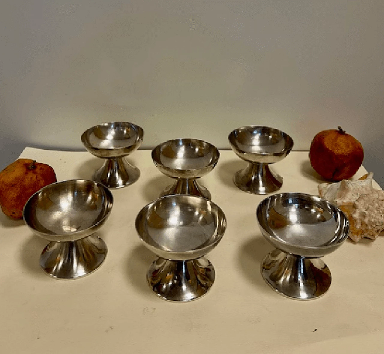 6 Arthur Krupp ice cream cups by Gio Ponti for Jolly Hotel, 1930s 2