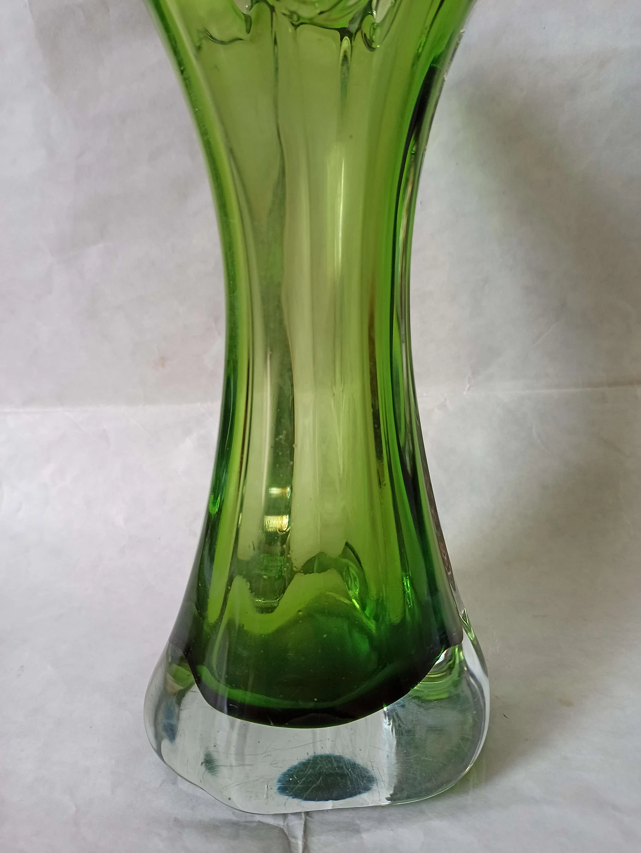 Green submerged Murano glass vase, 1970s 10