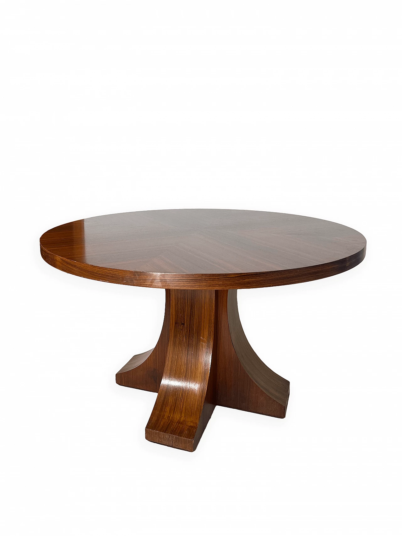 Round wood table, 1950s 3