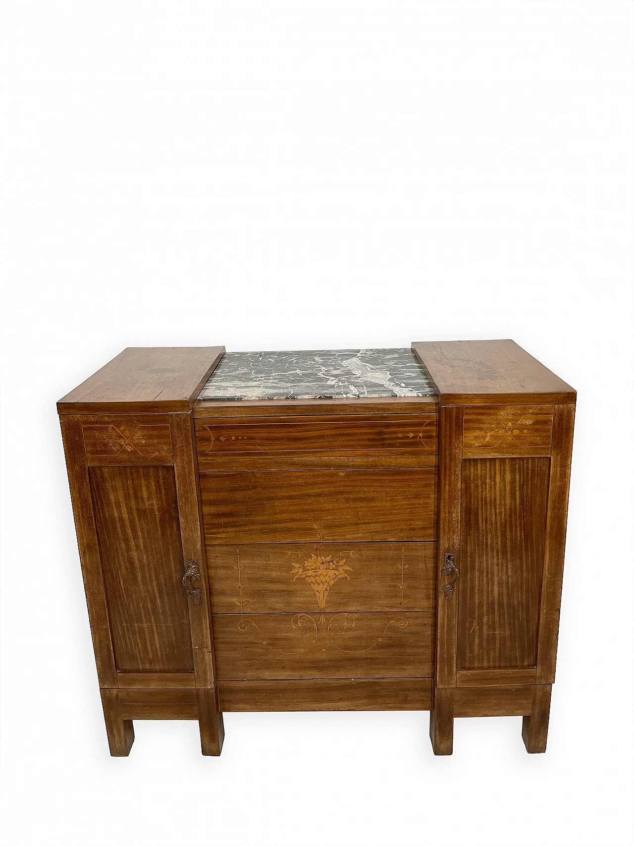 Art Deco walnut and marble chest of drawers, 1935 3