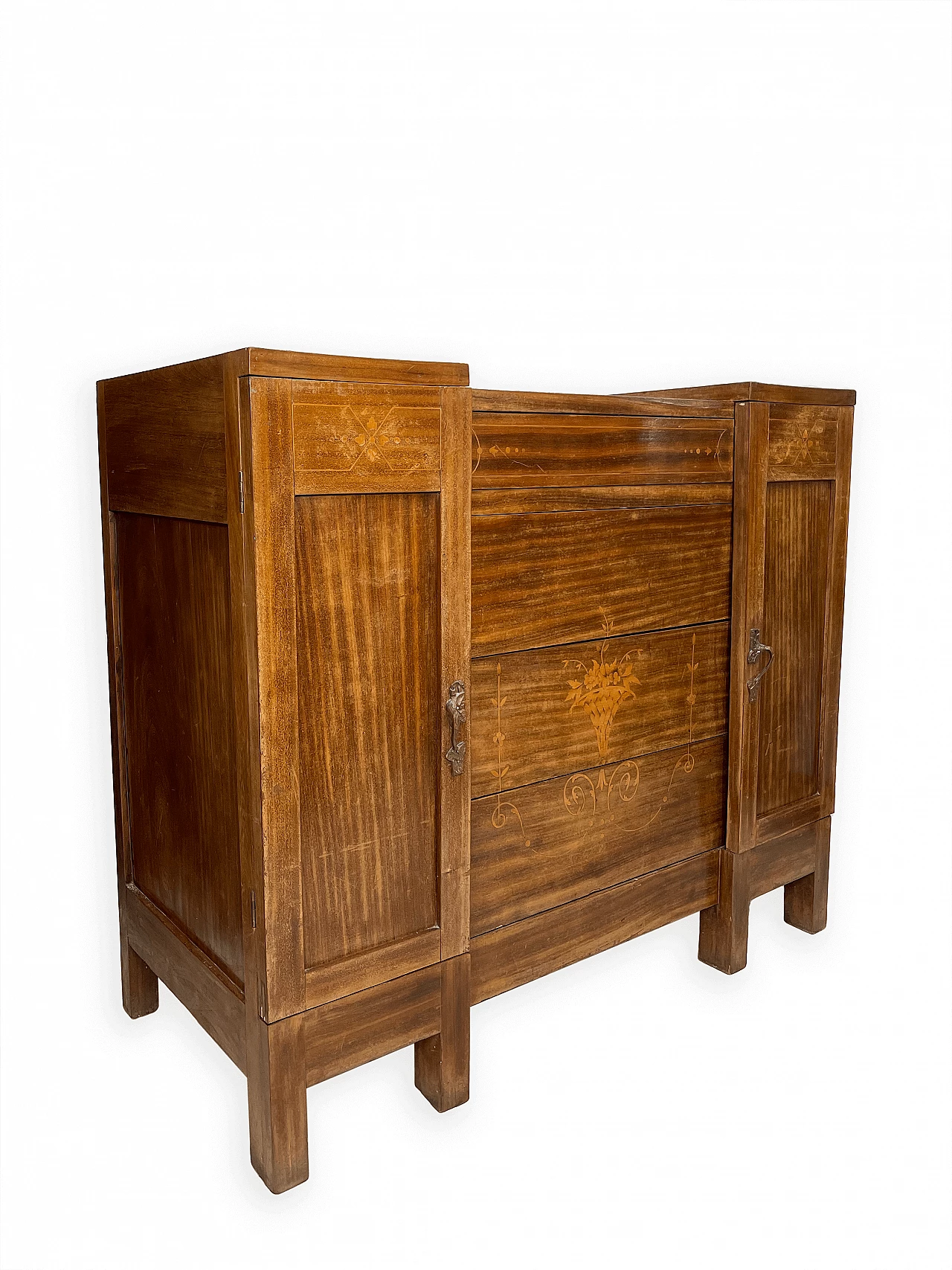 Art Deco walnut and marble chest of drawers, 1935 12