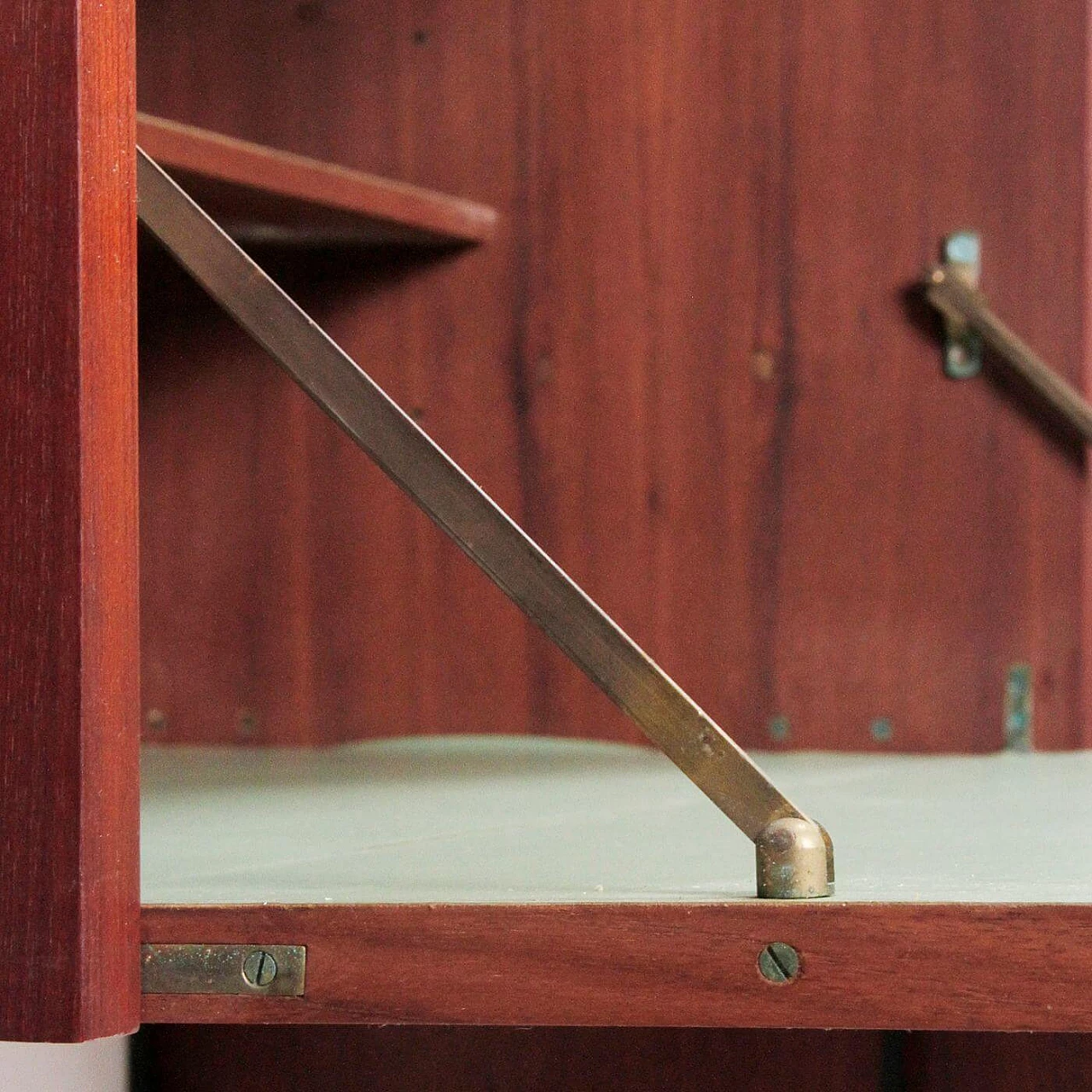 Wooden bookcase with iron uprights, 1960s 5