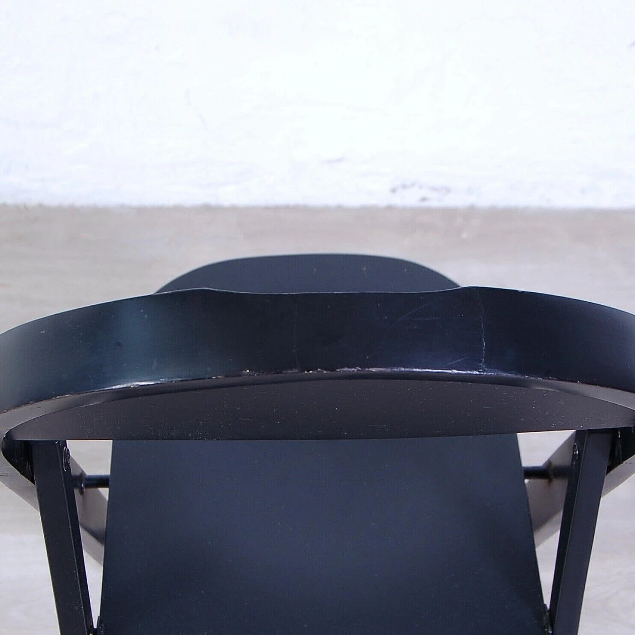 Black lacquered wooden folding chair, 1960s 5