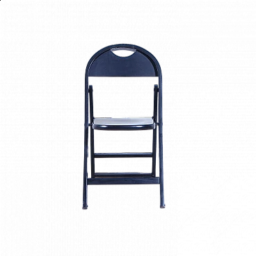 Black lacquered wooden folding chair, 1960s