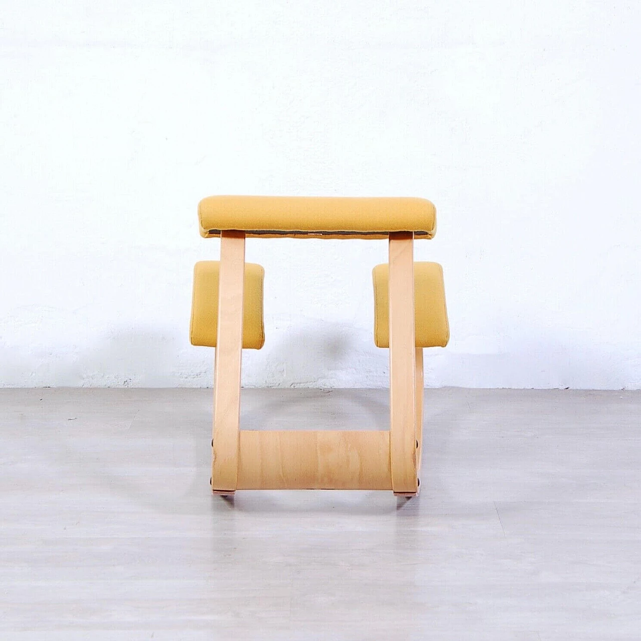 Yellow Stokke ergonomic chair by Peter Opsvik, 1980s 2