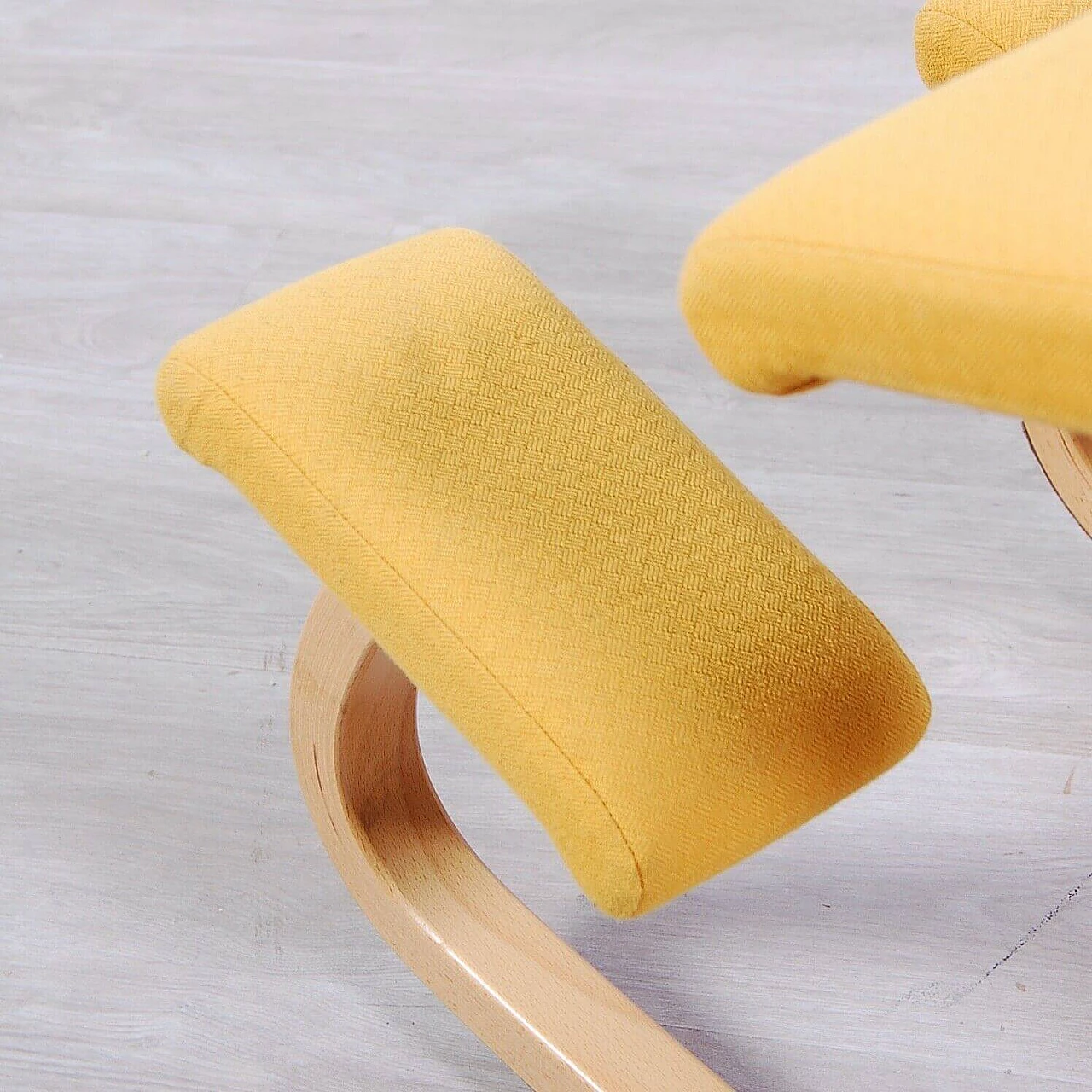 Yellow Stokke ergonomic chair by Peter Opsvik, 1980s 10