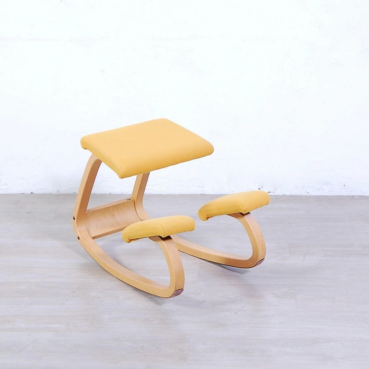 Yellow Stokke ergonomic chair by Peter Opsvik, 1980s 14