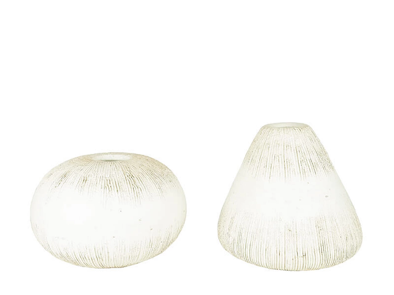 Pair of glazed ceramic vases by La Bottega, 1970s 1