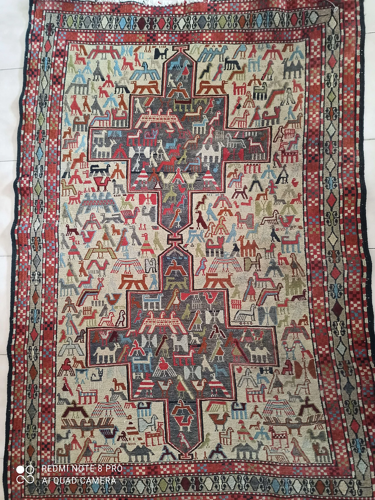 Iranian wool Sumak rug, late 19th century 1