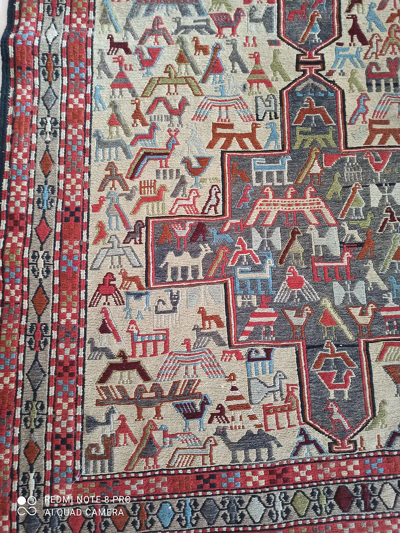 Iranian wool Sumak rug, late 19th century 2