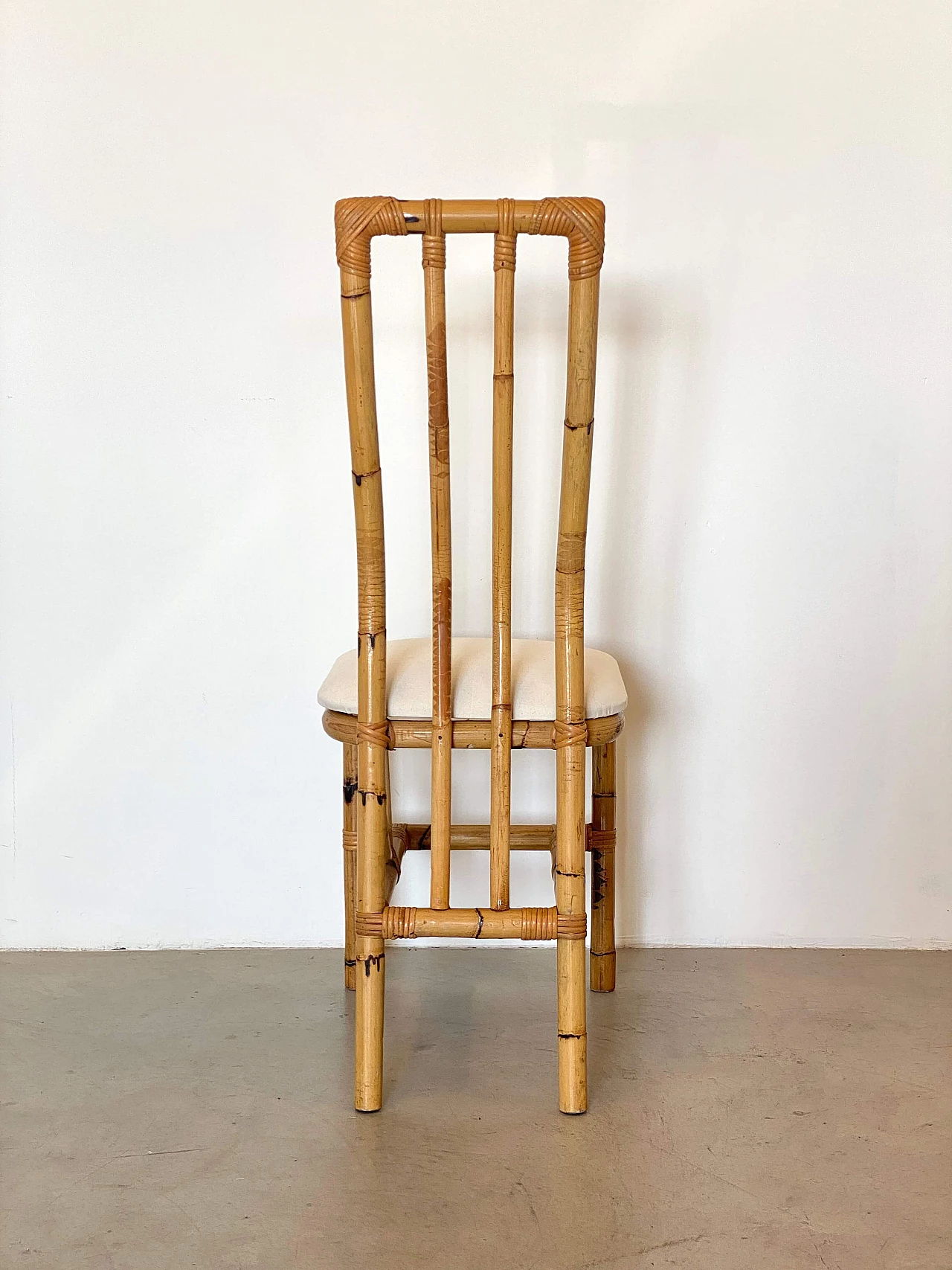 6 Bamboo dining chairs, 1970s 14