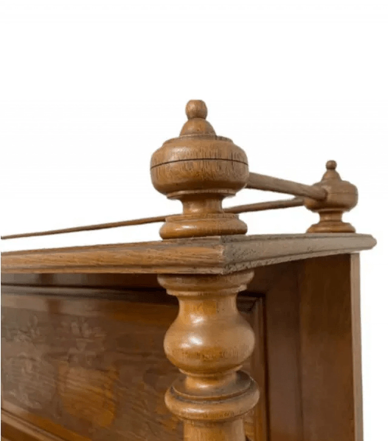 Wood plate rack cabinet with carvings, 1970s 2