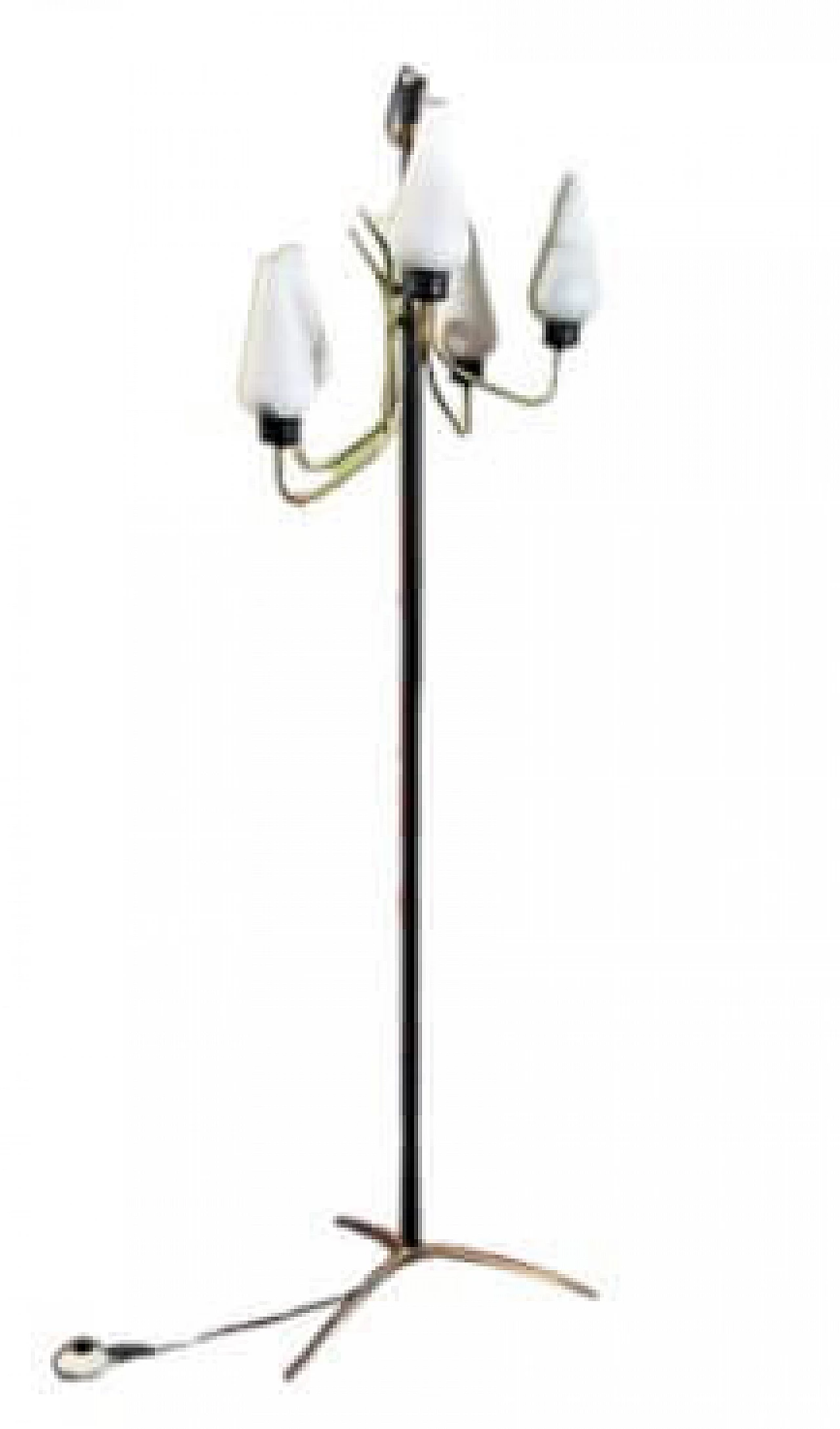 Iron and brass floor lamp, 1950s 6