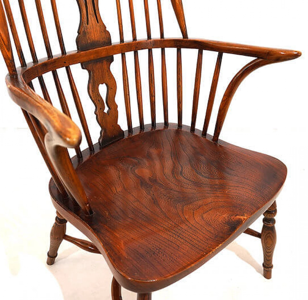 Windsor elm chair with armrests, late 19th century 5