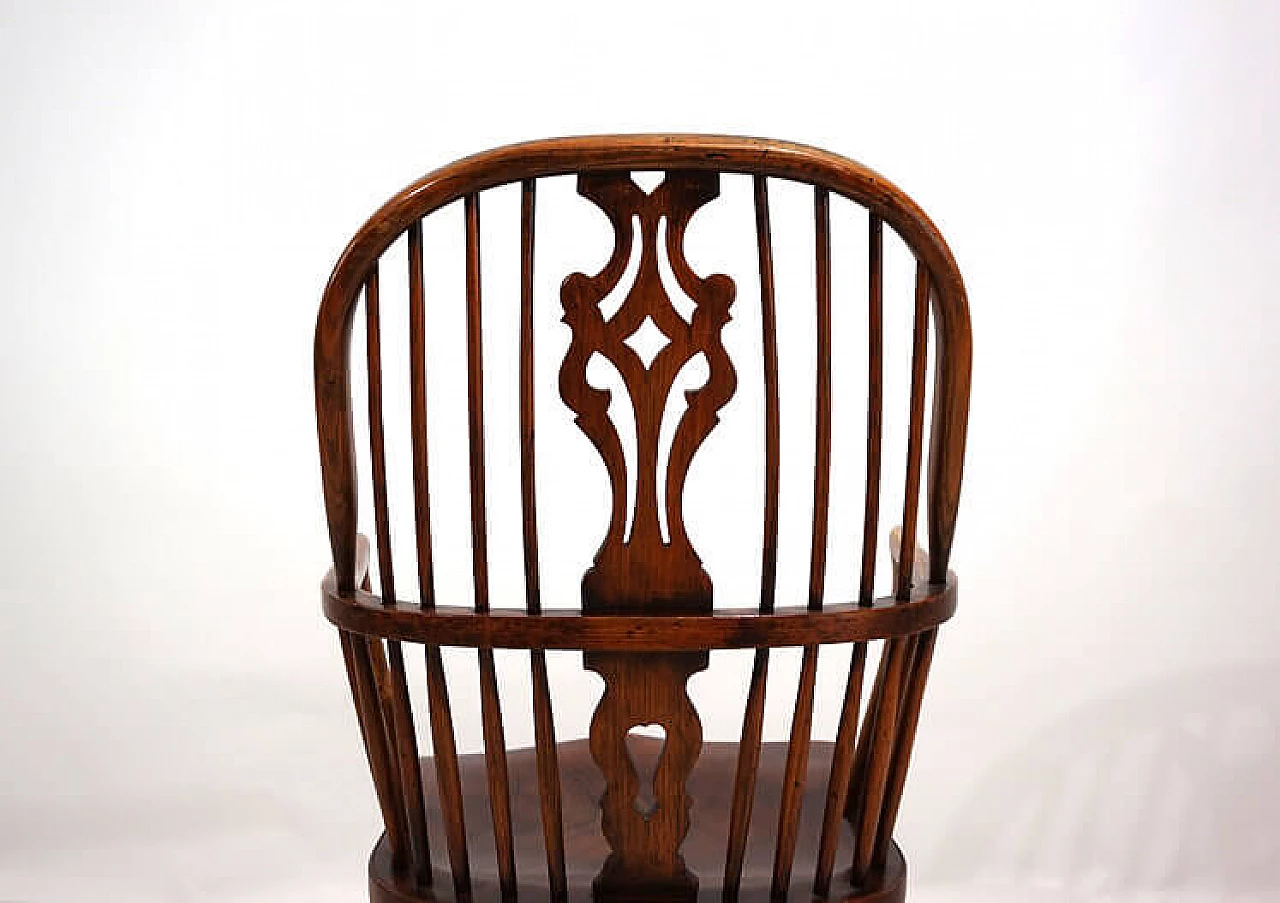 Windsor elm chair with armrests, late 19th century 6