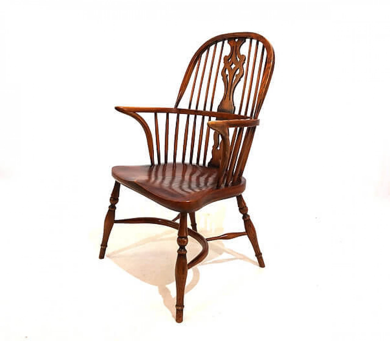 Windsor elm chair with armrests, late 19th century 8