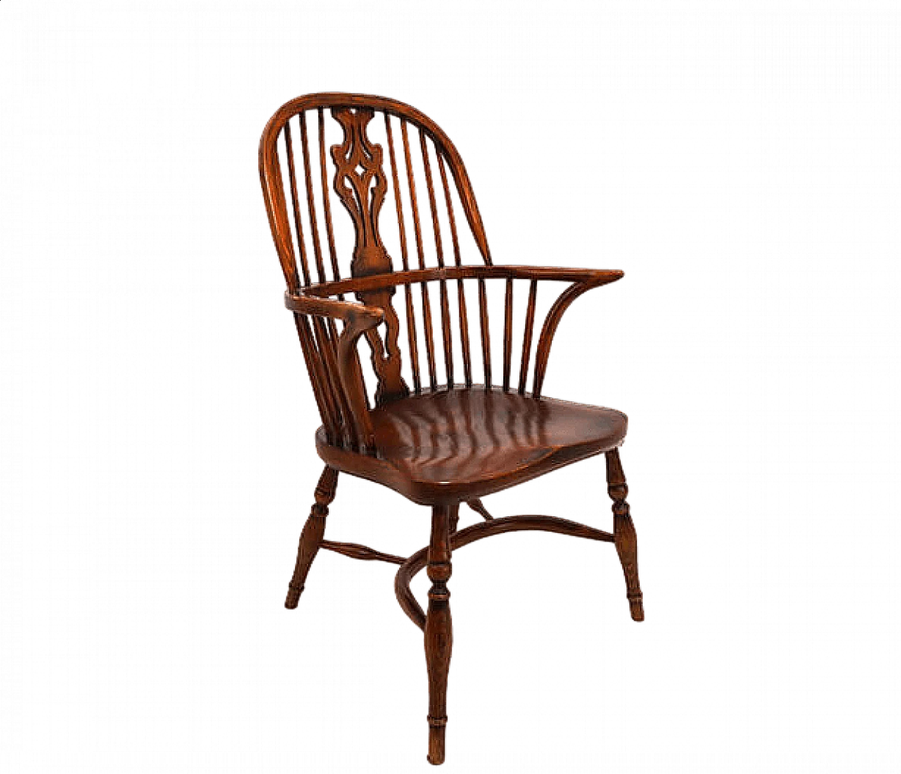 Windsor elm chair with armrests, late 19th century 15