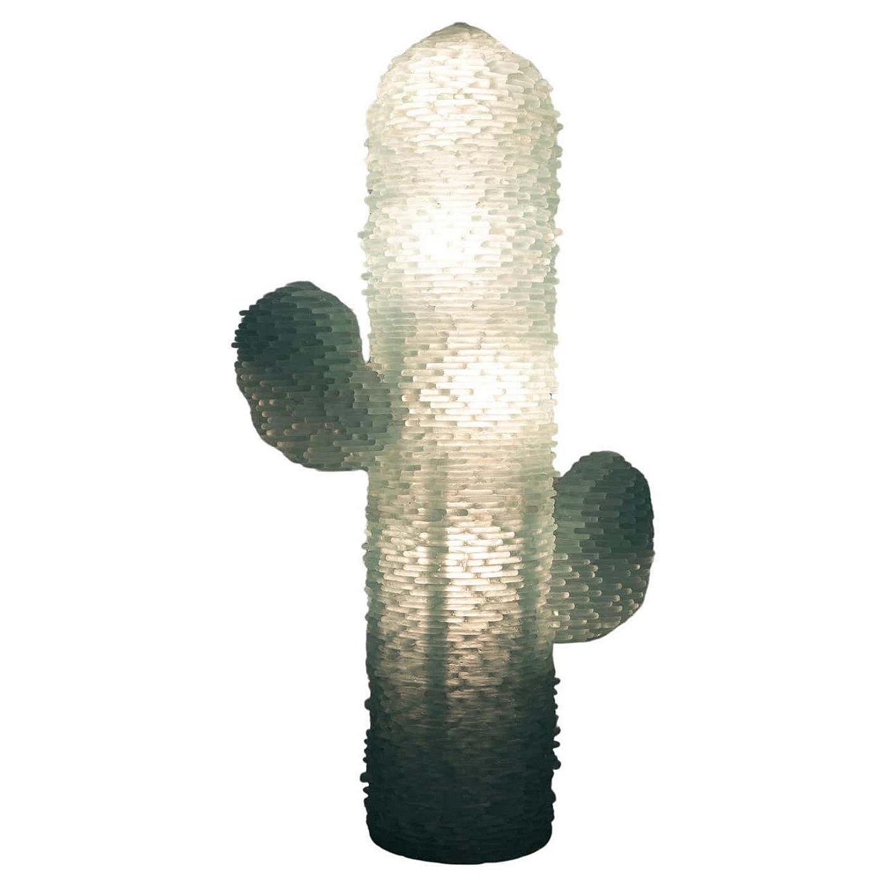 Cactus floor lamp in aqua green Murano glass by Poliarte, 1970s 1