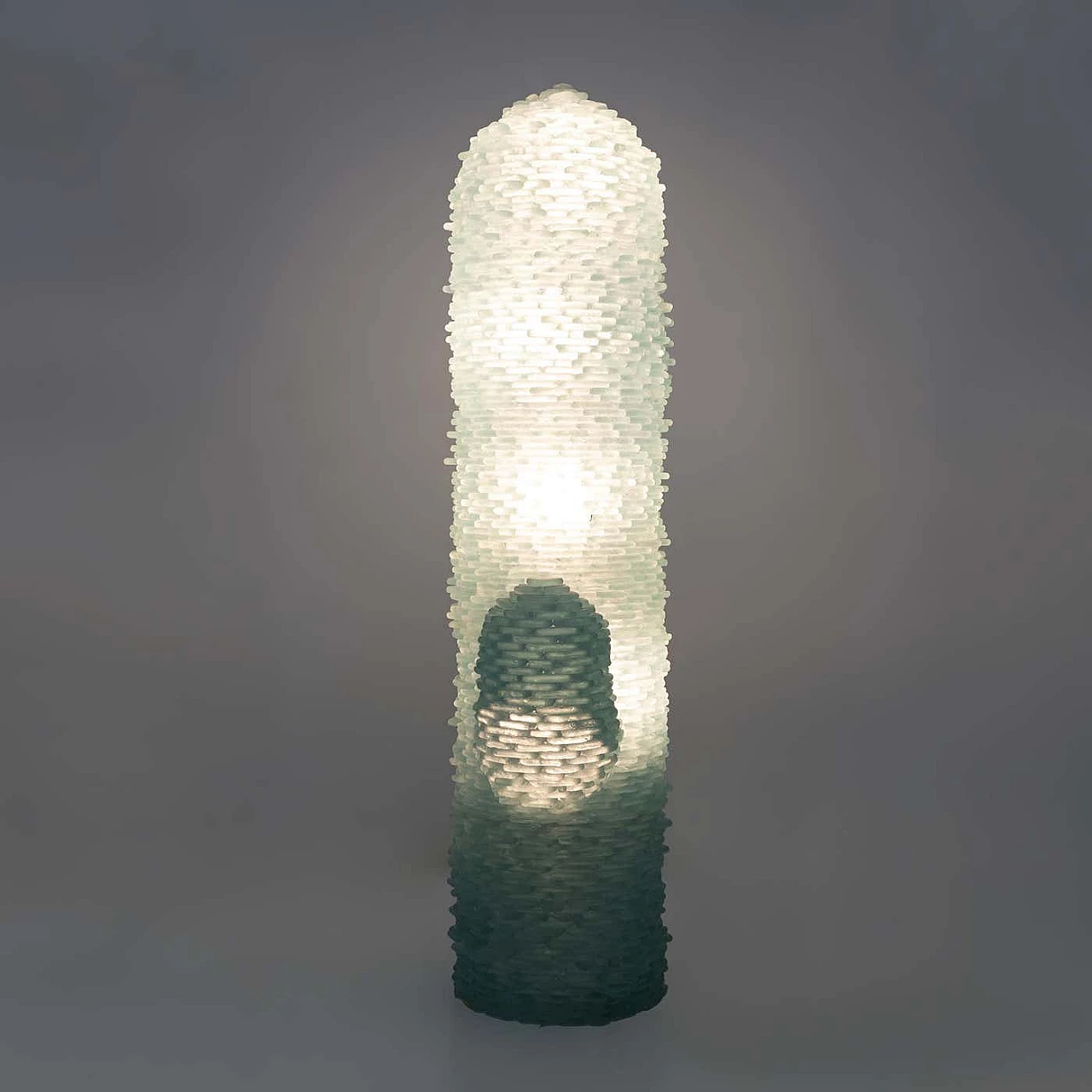 Cactus floor lamp in aqua green Murano glass by Poliarte, 1970s 7