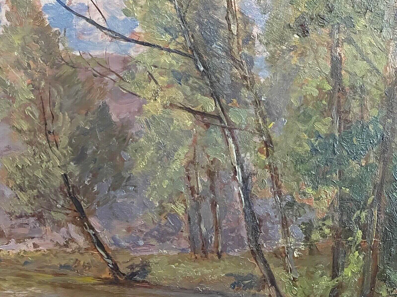 F. Gibelli, Paesaggio, olio su tavola, anni '30 3