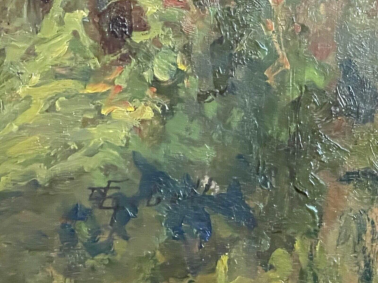 F. Gibelli, Paesaggio, olio su tavola, anni '30 4