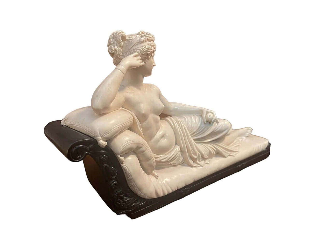 Gino Ruggeri, Paolina Bonaparte, scultura in alabastro con base in legno 2