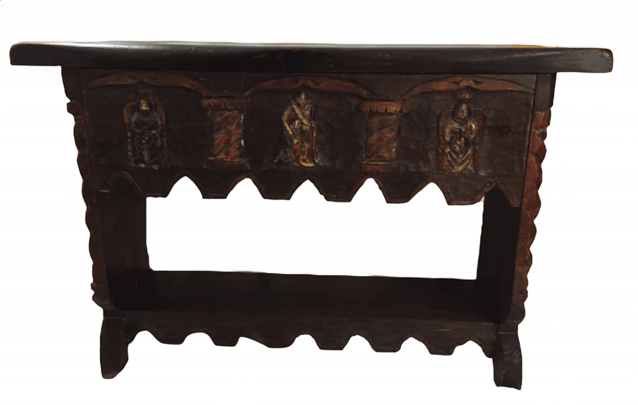 Catalan carved oak console, late 19th century 14