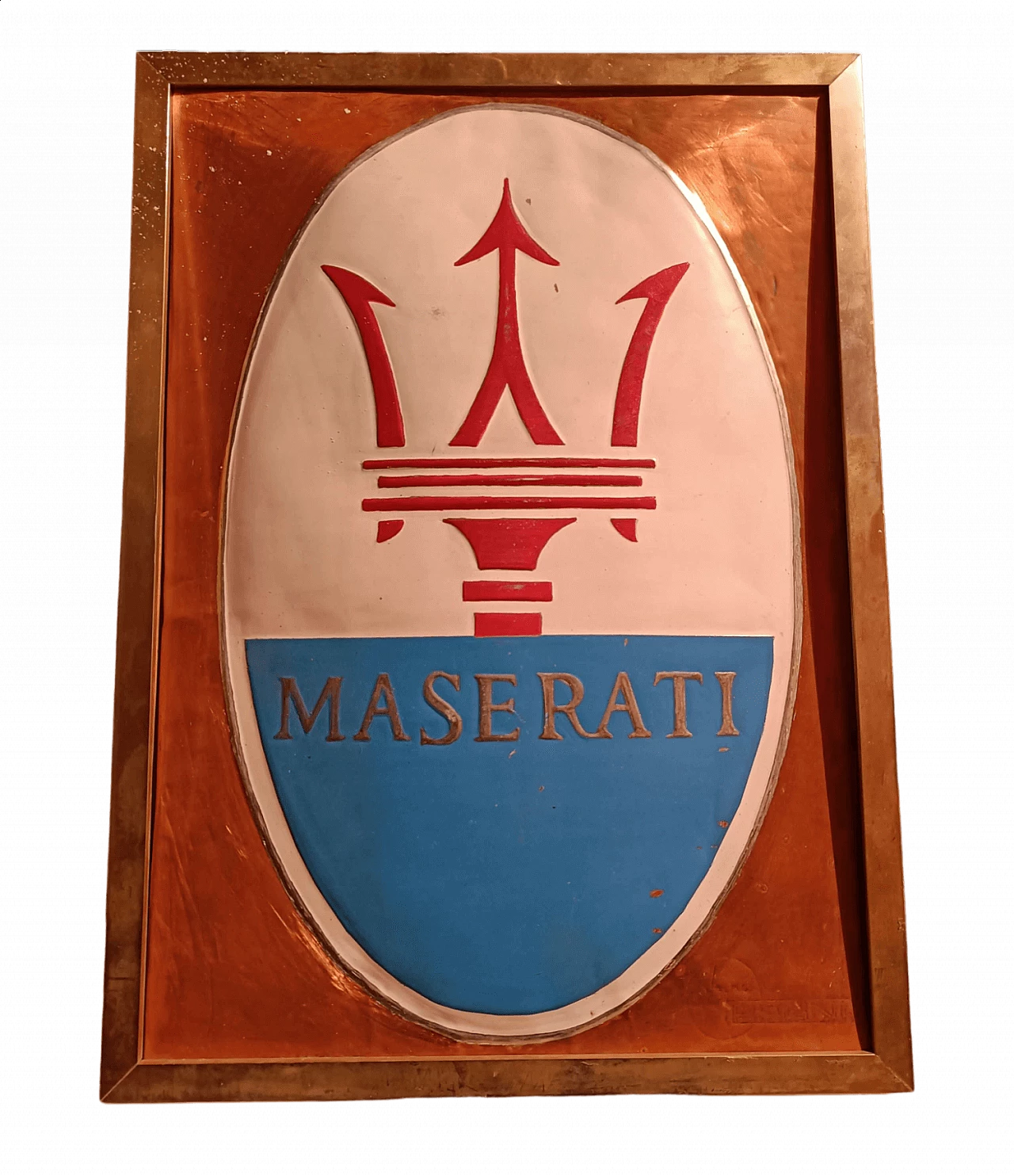 Metal Maserati sign by G. Motivo, 1970s 4